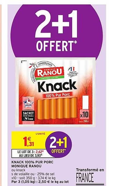 knack 100% pur porc monique ranou 2+1 offert