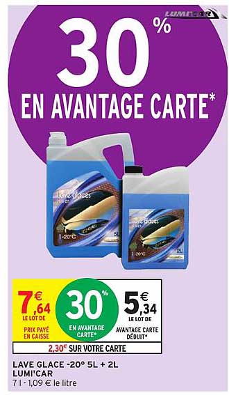 lave glace moins 20° 5l+2l lumi car