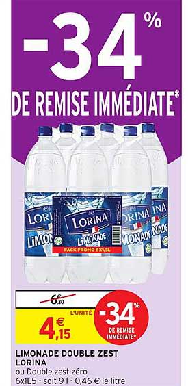 limonade double zest lorina -34% de remise immédiate