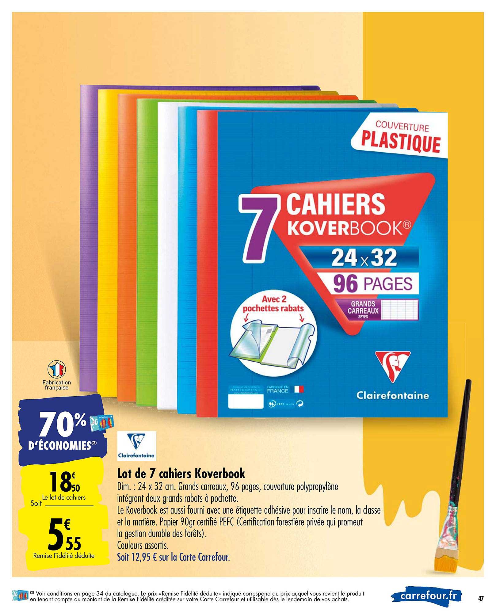 Lot De 7 Cahiers Koverbook Clairefontaine