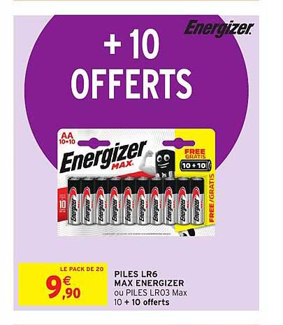 piles lr6 energizer max +10 offerts