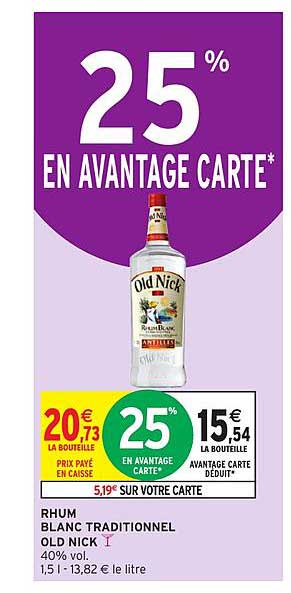 rhum blanc traditionnel old nick