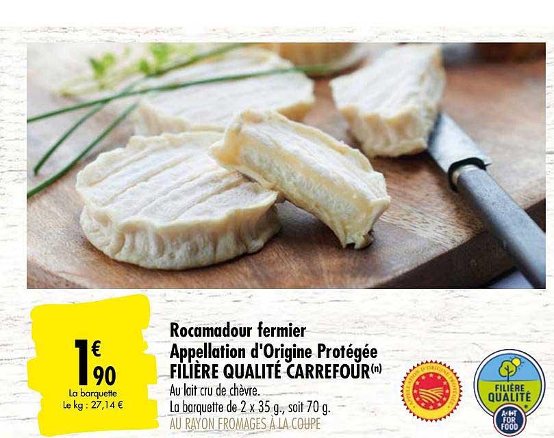 rocamadour fermier appellation d'origine protégée filière qualité carrefour