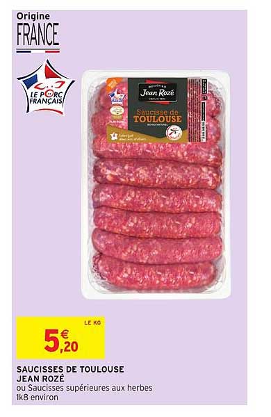 saucisses de toulouse jean rozé