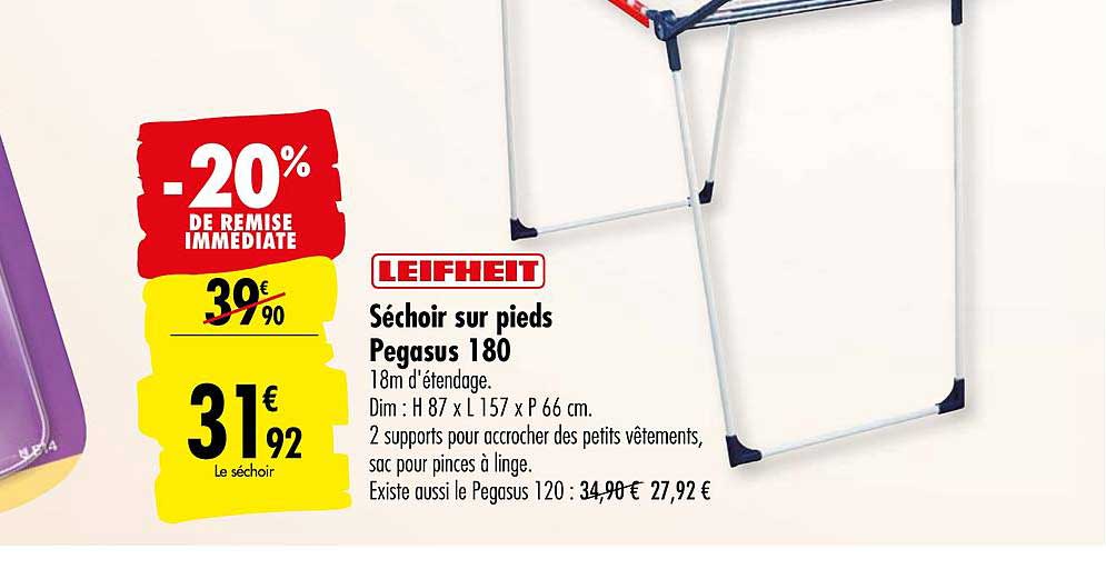 Séchoir Sur Pieds Pegasus 180 Leifheit -20% De Remise Immédiate