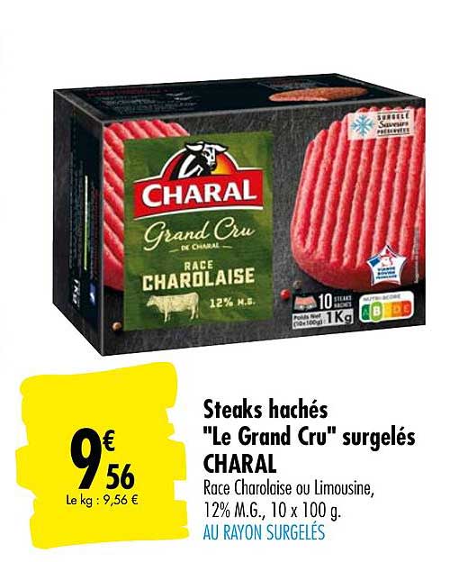 Steaks Haché Charal Grand Cru Surgelés