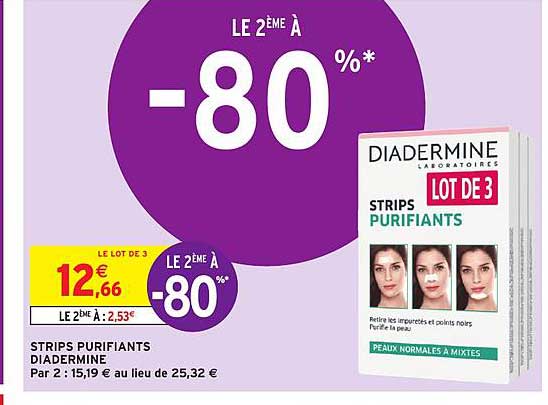 strips purifiants diadermine  le 2e à -80%