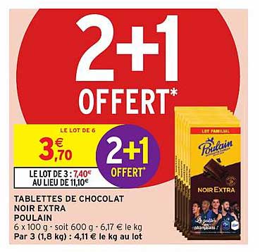 Tablettes De Chocolat Noir Extra Poulain