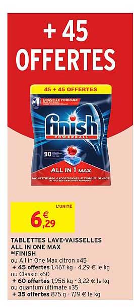 tablettes lave vaisselles allin1 max finish