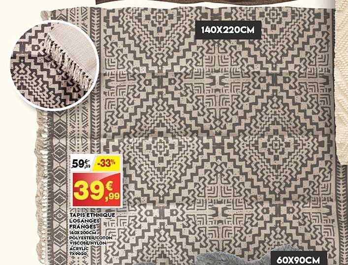 Tapis Ethnique Losanges Franges