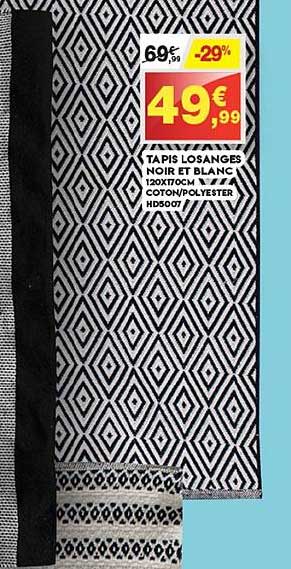 tapis losanges noir et blanc
