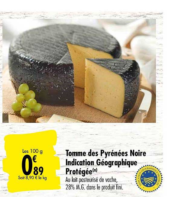 tomme des pyrénées noire indication géographique protégée