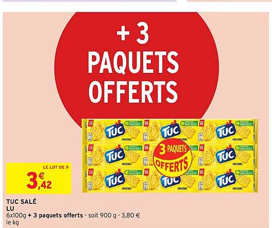 tuc salé lu +3 paquets offerts