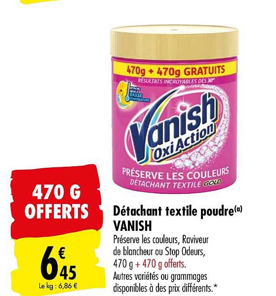vanish oxi action détachant textile poudre