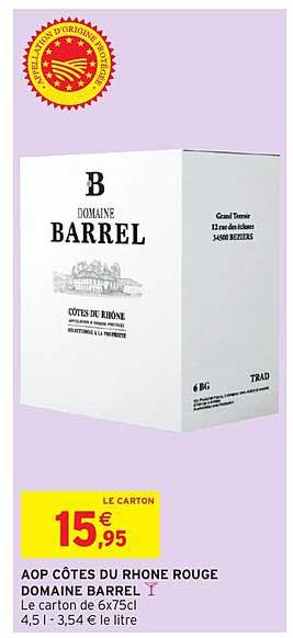 vin aop côtes du rhône rouge domaine barrel