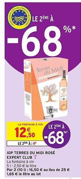 Vin Igp Terres Du Midi Rosé Expert Club Le 2e à -68%