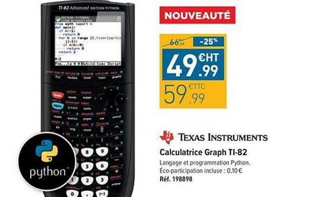 calculatrice graph tI-82 texas instruments