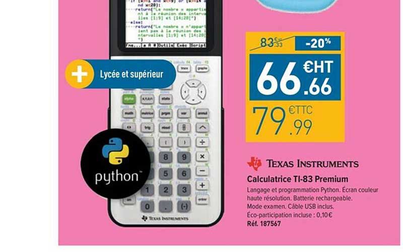 calculatrice tI-83 premium texas instruments