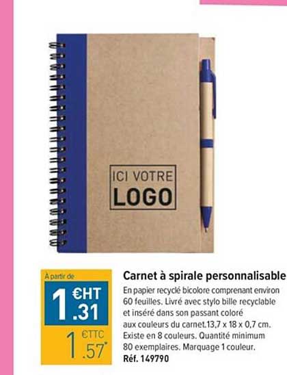 Carnet à Spirale Personnalisable