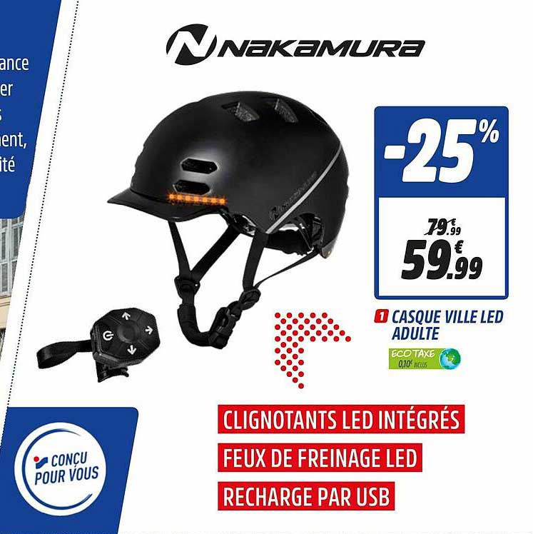 casque ville led adulte nakamura