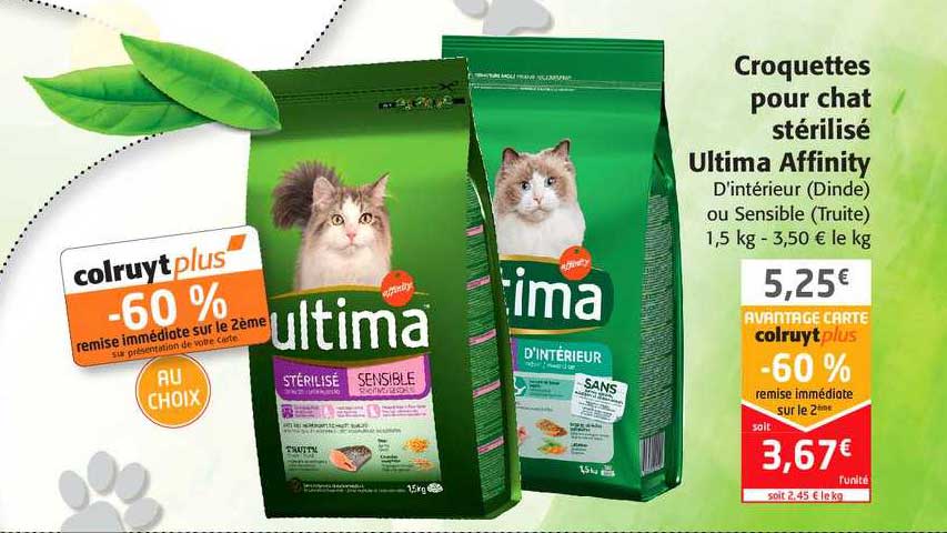 croquettes pour chat stérilisé ultima affinity