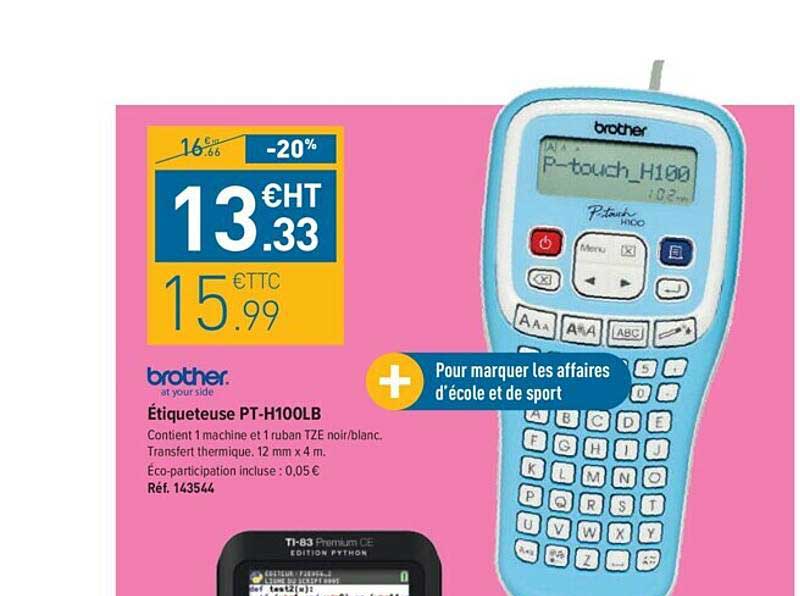 étiqueteuse Pt-h100lb Brother