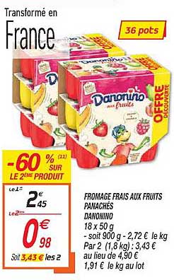 Fromage Frais Aux Fruits Panachés Danonino