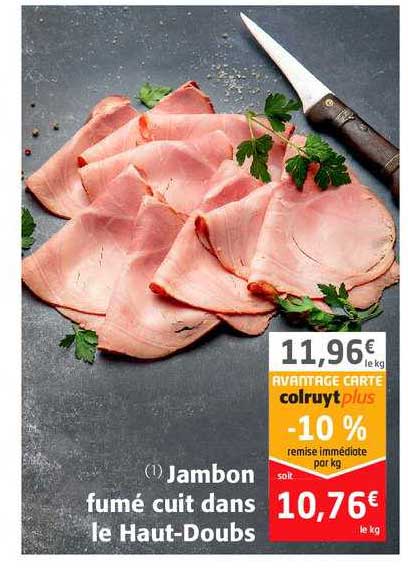 jambon fumé cuit dans le haut-doubs
