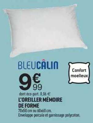 l'oreiller mémoire de forme bleucâlin