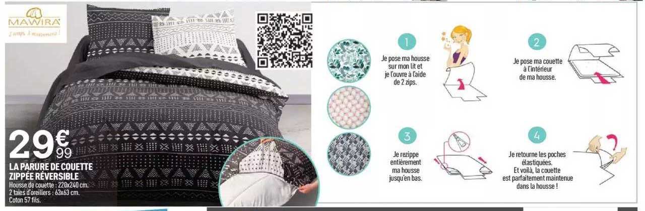la parure de couette zippée réversible mawira