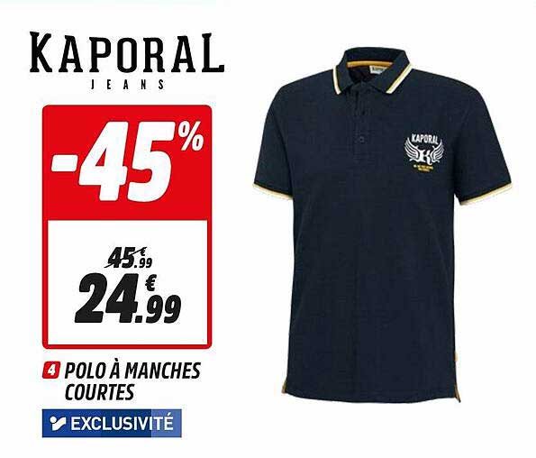 polo à manches courtes kaporal