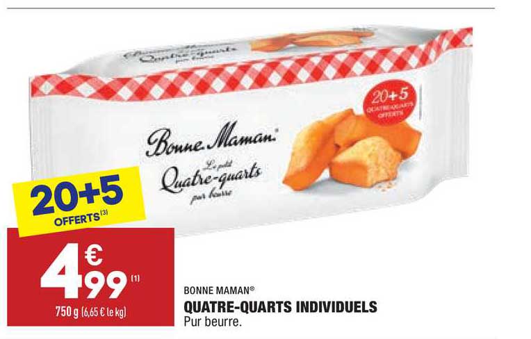quatre-quarts individuels bonne maman