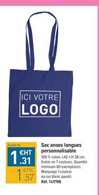 Sac Anses Longues Personnalisable