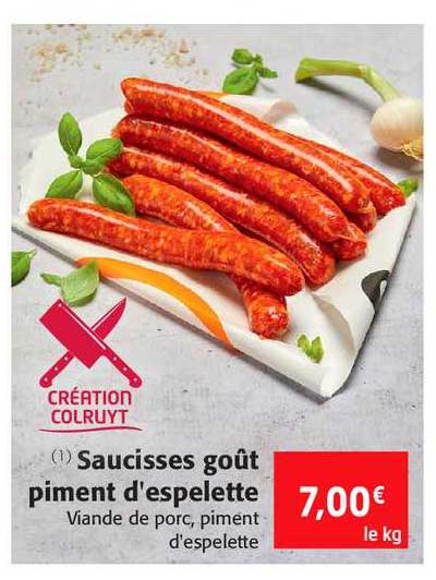 saucisses goût piment d'espelette