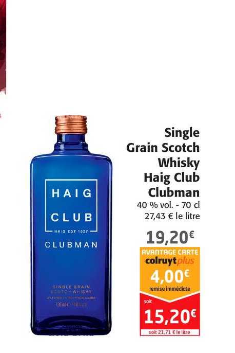 single grain scotch whisky haig club clubman