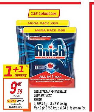 Tablettes Lave-vaisselle Tout En 1 Max Finish