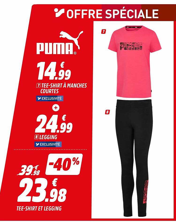 tee-shirt à manches courtes, legging puma