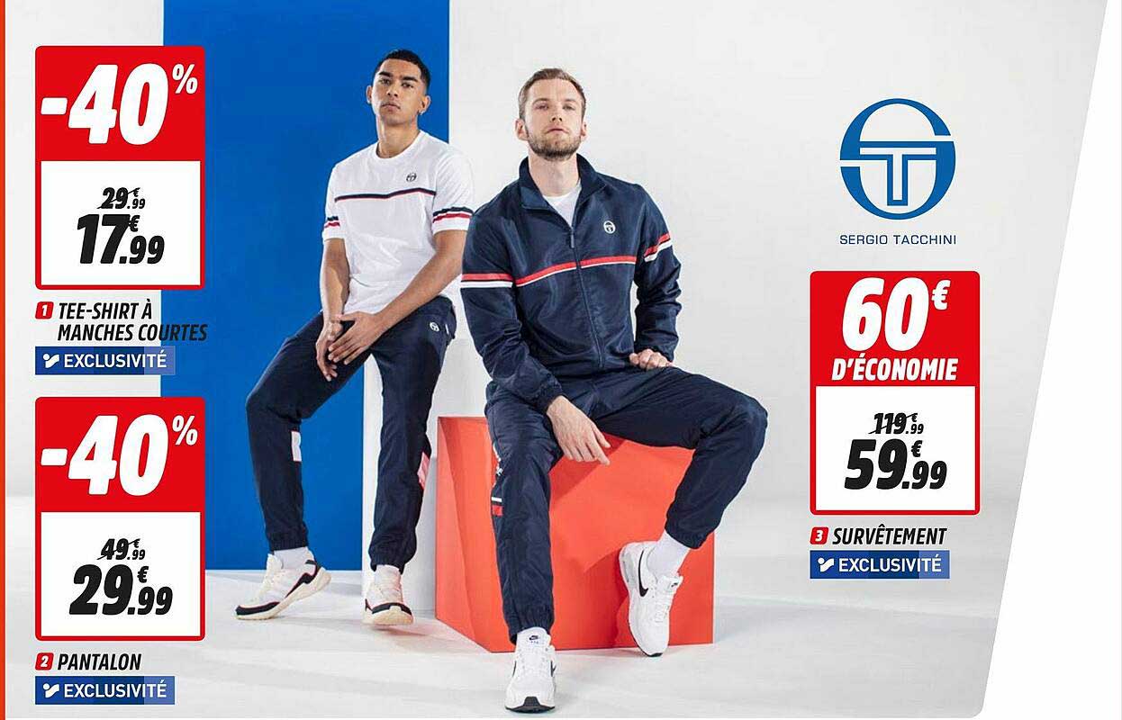 tee-shirt à manches courtes, pantalon, survêtement sergio tacchini