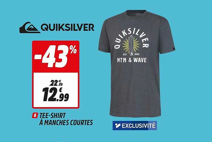 tee-shirt à manches courtes quiksilver