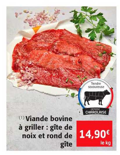 viande bovine à griller : gîte de noix et rond de gîte