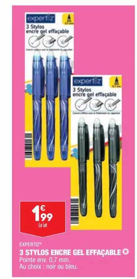 3 stylos encres gl effaçable
