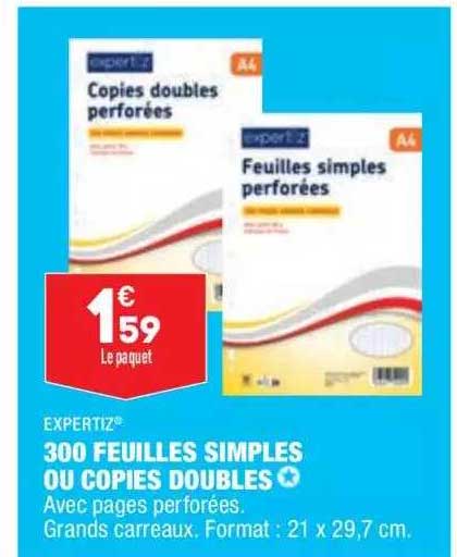 300 Feuilles Simples Ou Copies Doubles