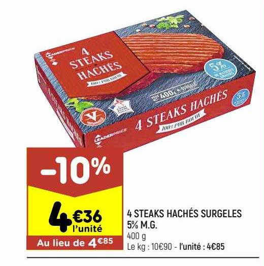 4 Steaks Hachés Surgeles