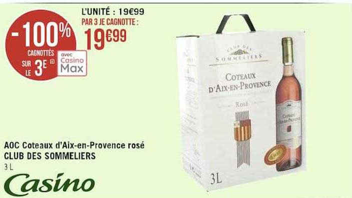 aoc coteaux d'aix-en-provence rosé club des sommeliers