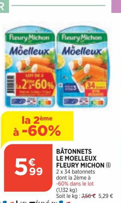 Bätonnets Le Moelleux Fleury Michon