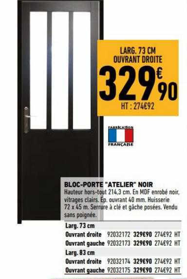 bloc-porte "atelier" noir