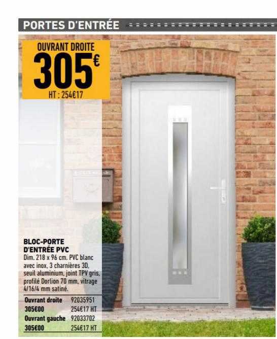 bloc-porte d'entrée pvc