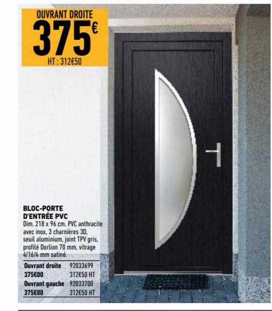 bloc-porte d'entrée pvc