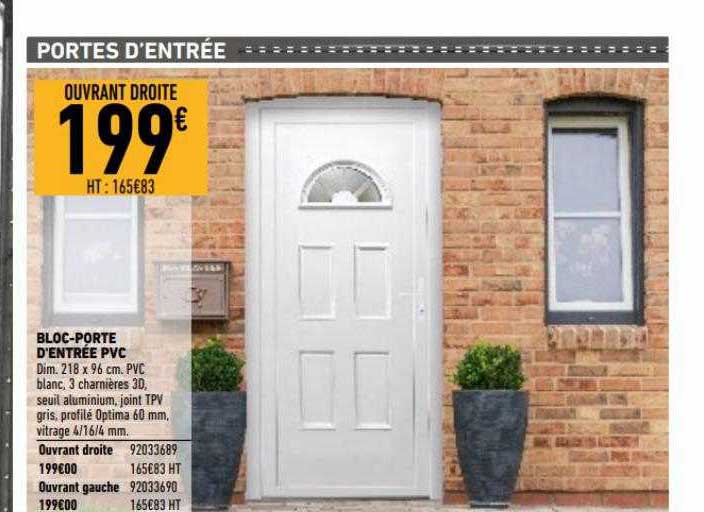 bloc-porte d'entrée pvc