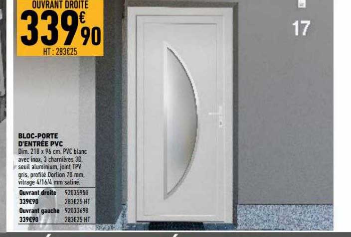 bloc-porte d'entrée pvc